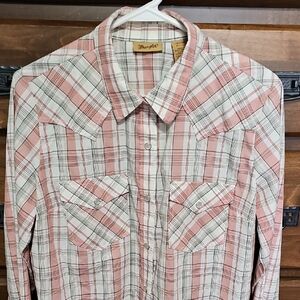 Wrangler Plaid Western Cowgirl Top